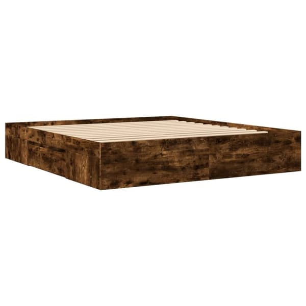 vidaXL Sengeramme uten madrass røkt eik 180x200 cm konstruert tre