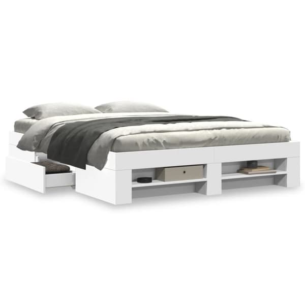 vidaXL Sengeramme uten madrass hvit 160x200 cm konstruert tre