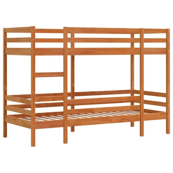 vidaXL Kerrossänky vahanruskea 90x190 cm täysi mänty