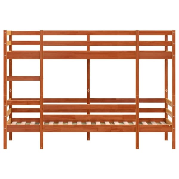 vidaXL Kerrossänky vahanruskea 90x190 cm täysi mänty