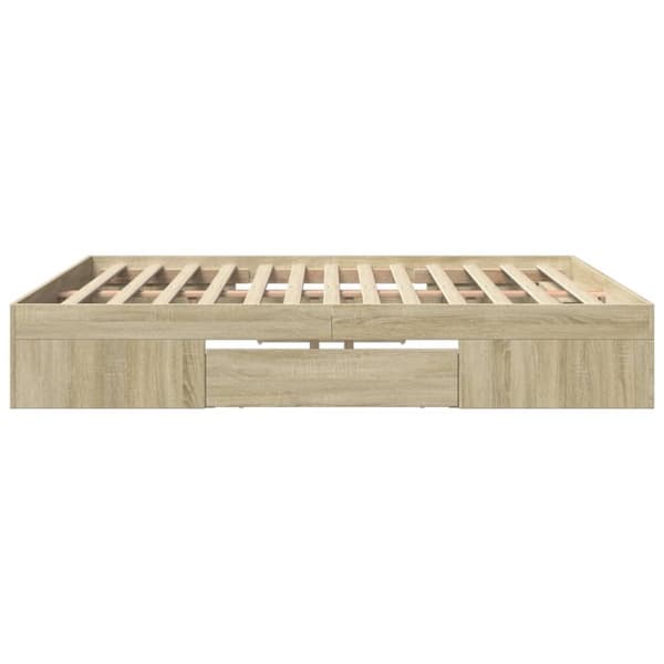 vidaXL Sengeramme uten madrass sonoma eik 200x200 cm konstruert tre