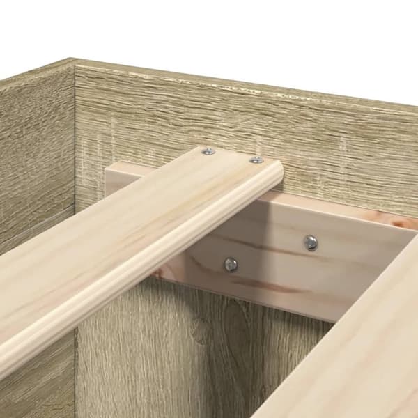 vidaXL Sengeramme uten madrass sonoma eik 200x200 cm konstruert tre
