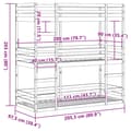Pikkukuva 11 / 11: vidaXL Kolmoiskerrossänky vahanruskea 90x200 cm täysi mänty
