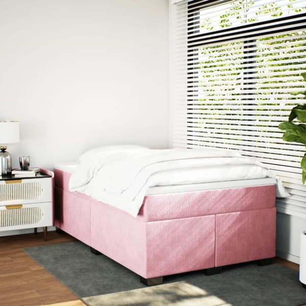 vidaXL Jenkkisänky patjalla pinkki 120x200 cm sametti