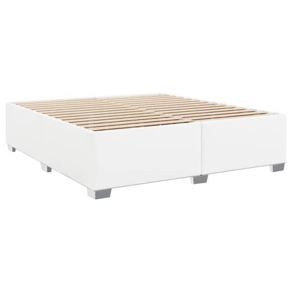 vidaXL kontinentalseng med madras 200x200 cm kunstlæder hvid