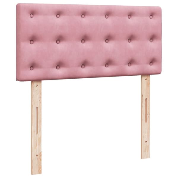 vidaXL Seng med madrass boksfjær rosa 100x200 cm fløyel