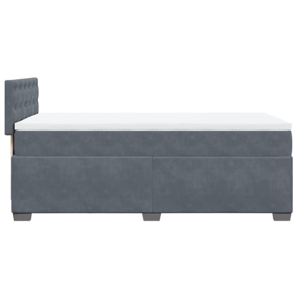 vidaXL kontinentalseng med madras 100x200 cm fløjl mørkegrå
