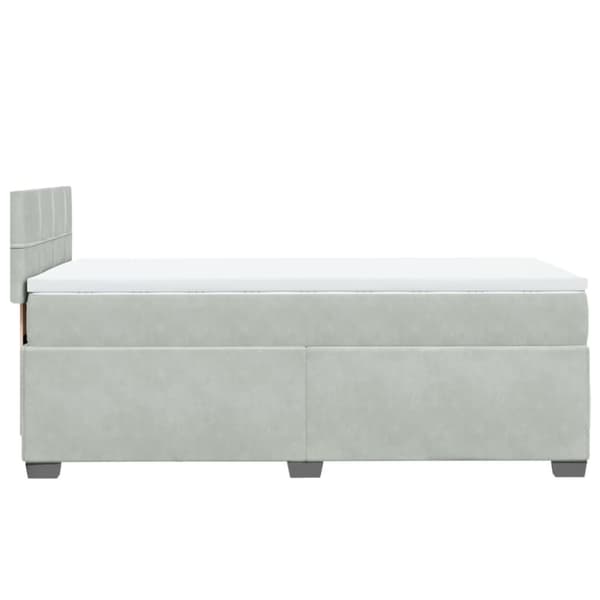 vidaXL Ramsäng med madrass ljusgrå 90x190 cm sammet