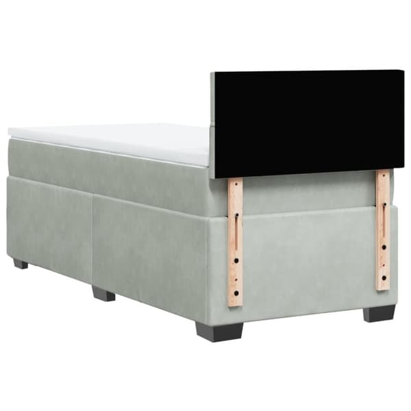 vidaXL Ramsäng med madrass ljusgrå 90x190 cm sammet