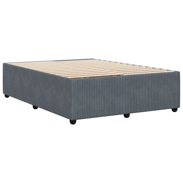 vidaXL sengeramme 140x190 cm fløjl mørkegrå