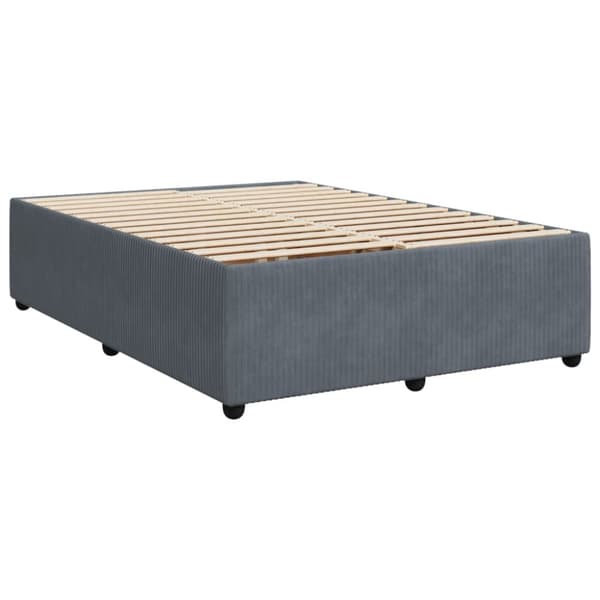 vidaXL sengeramme 140x190 cm fløjl mørkegrå