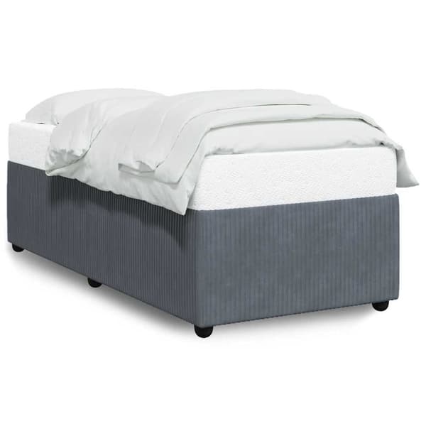 vidaXL Sengeramme mørkegrå 90x200 cm fløyel