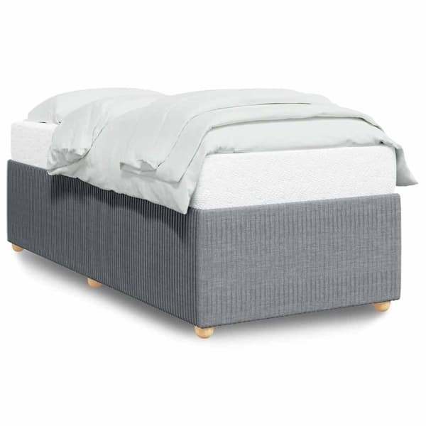 vidaXL Sengeramme lysegrå 90x190 cm stoff