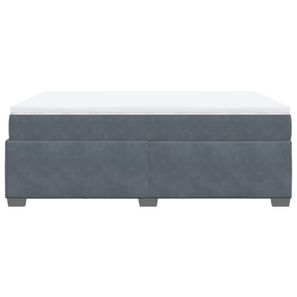 vidaXL Seng med madrass boksfjær mørkegrå 140x200 cm fløyel