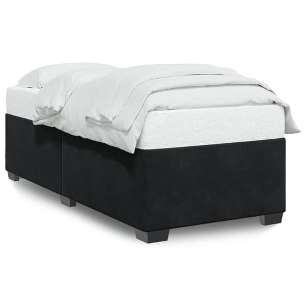 vidaXL Sängynrunko musta 90x190 cm sametti