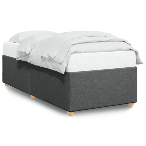 vidaXL Sengeramme mørkegrå 100x200 cm stoff