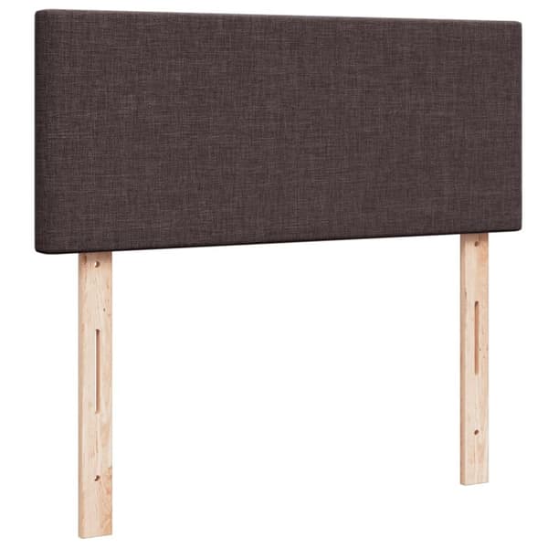 vidaXL Seng med madrass boksfjær mørkebrun 120x200 cm stoff