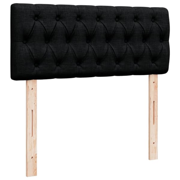 vidaXL Ramsäng med madrass svart 120x190 cm tyg