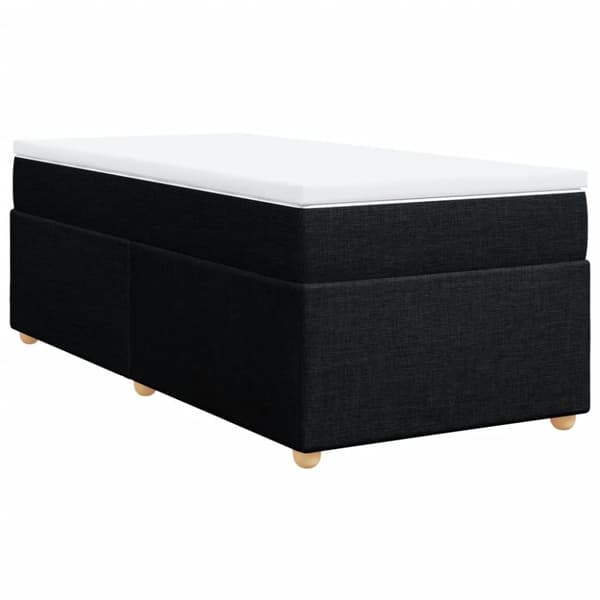 vidaXL Jenkkisänky patjalla musta 90x200 cm kangas