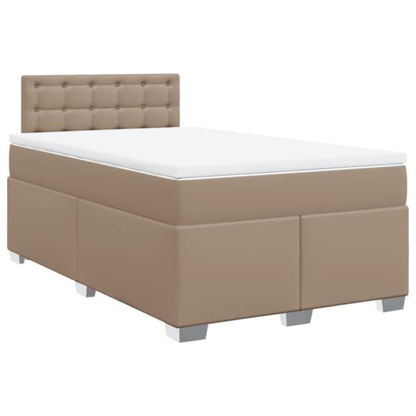 vidaXL kontinentalseng 120x190 cm kunstlæder cappuccinofarvet