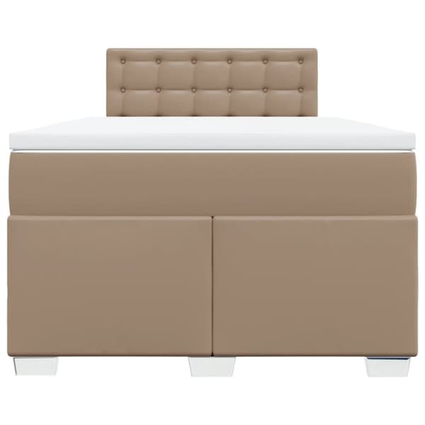 vidaXL kontinentalseng 120x190 cm kunstlæder cappuccinofarvet