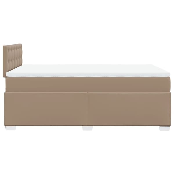 vidaXL kontinentalseng 120x190 cm kunstlæder cappuccinofarvet