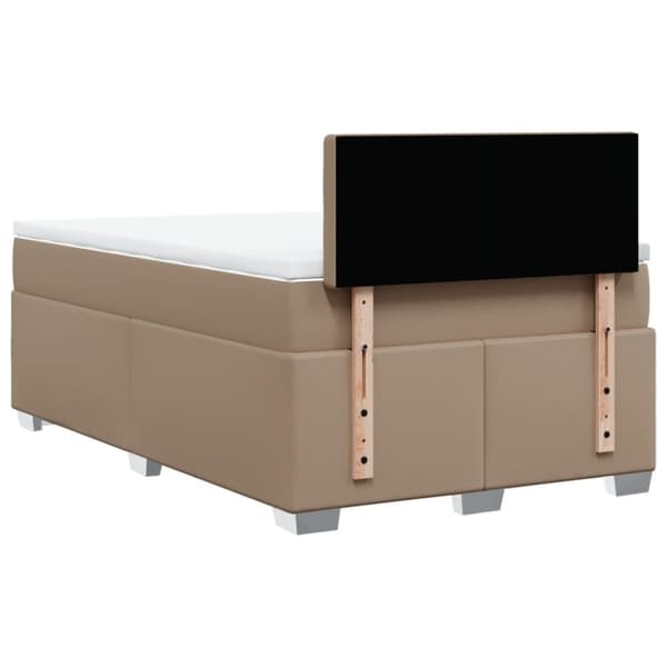 vidaXL kontinentalseng 120x190 cm kunstlæder cappuccinofarvet