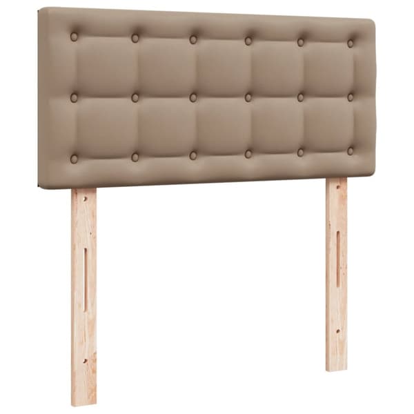 vidaXL kontinentalseng 120x190 cm kunstlæder cappuccinofarvet