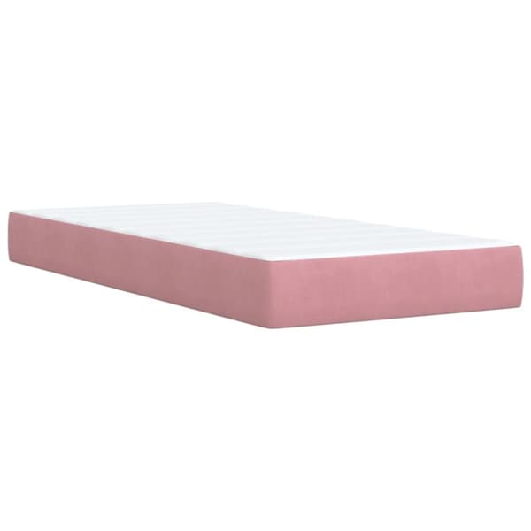 vidaXL Seng med madrass boksfjær rosa 90x190 cm fløyel