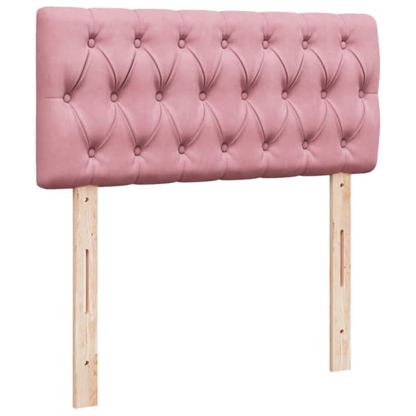 vidaXL Seng med madrass boksfjær rosa 90x190 cm fløyel