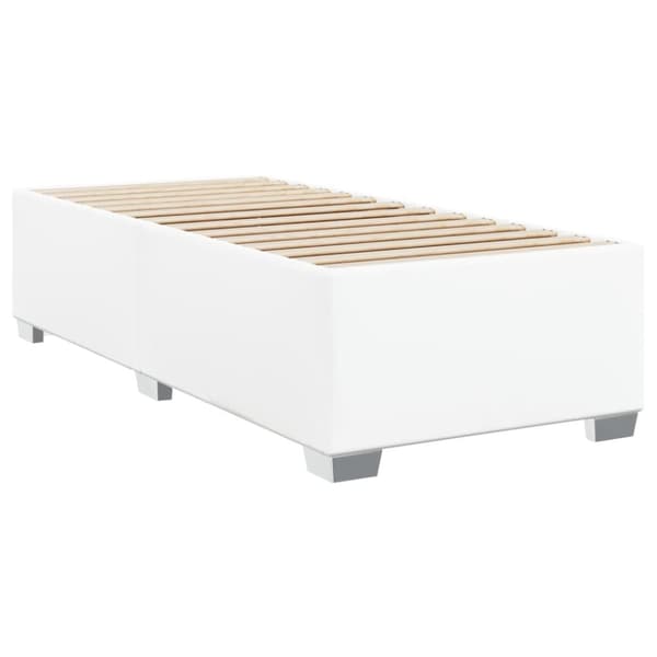 vidaXL Ramsäng med madrass vit 90x200 cm konstläder