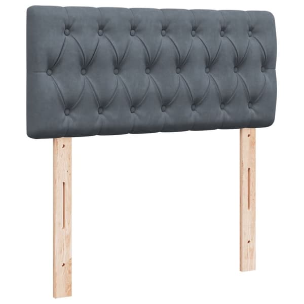 vidaXL Ramsäng med madrass mörkgrå 90x200 cm sammet