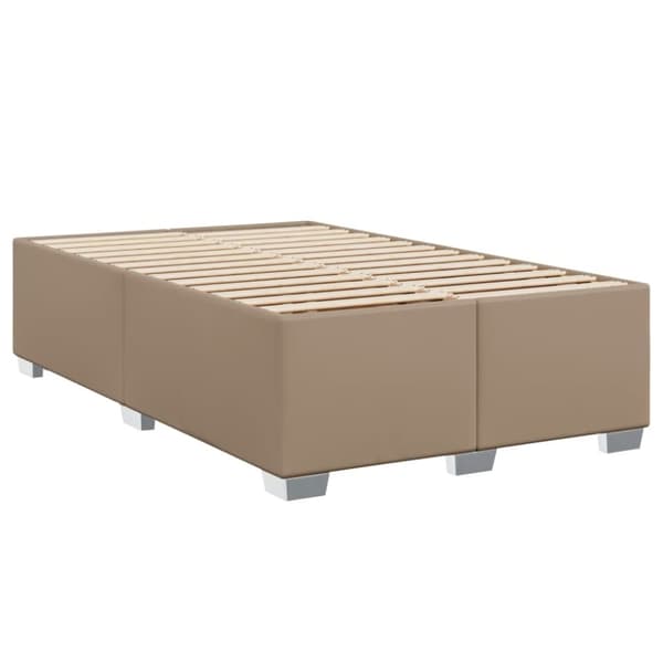 vidaXL Ramsäng med bäddmadrass cappuccino 120x190 cm konstläder