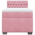 Miniatyrbilde 5 av 11: vidaXL Seng med madrass boksfjær rosa 100x200 cm fløyel