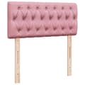 Miniatyrbilde 9 av 11: vidaXL Seng med madrass boksfjær rosa 100x200 cm fløyel