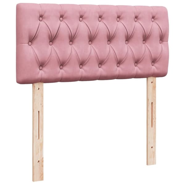 vidaXL Seng med madrass boksfjær rosa 100x200 cm fløyel