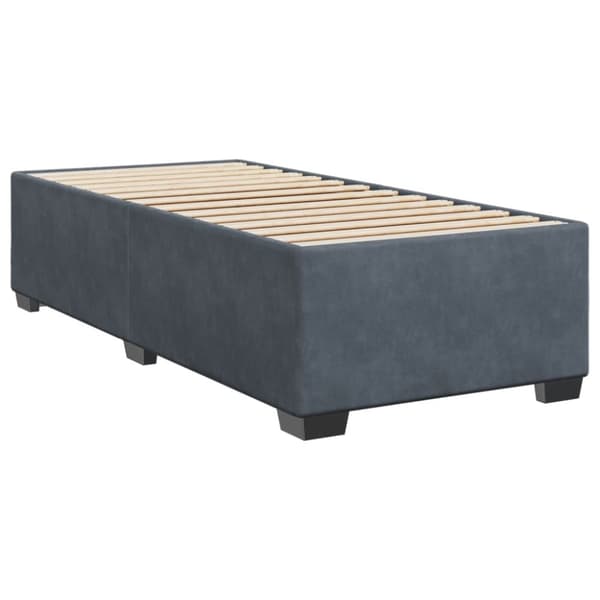 vidaXL Ramsäng med madrass mörkgrå 90x200 cm sammet
