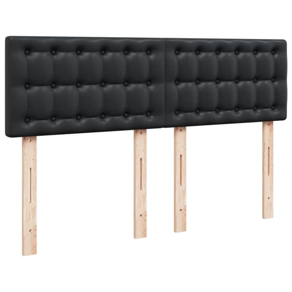 vidaXL kontinentalseng med madras 140x190 cm kunstlæder sort