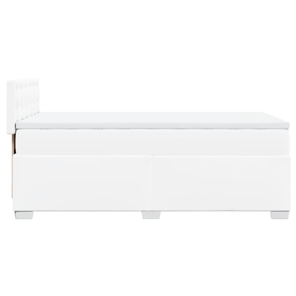 vidaXL kontinentalseng med madras 100x200 cm kunstlæder hvid