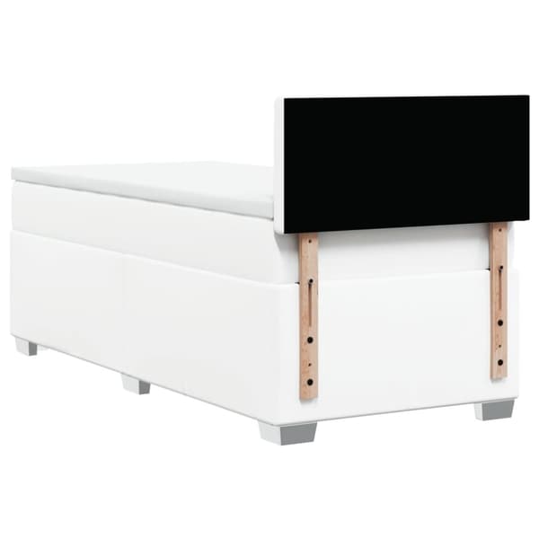 vidaXL kontinentalseng med madras 100x200 cm kunstlæder hvid