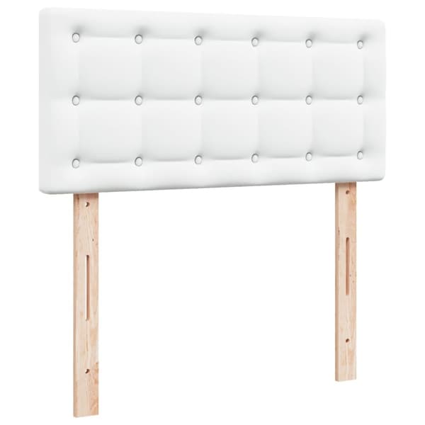 vidaXL kontinentalseng med madras 100x200 cm kunstlæder hvid