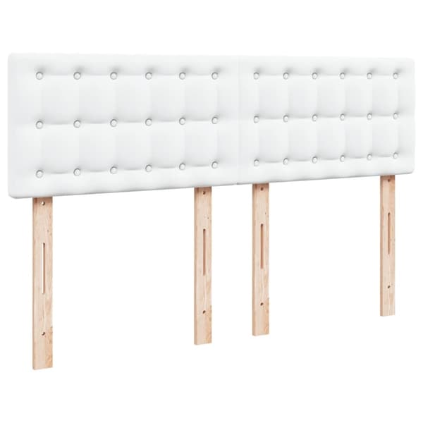 vidaXL Seng med madrass boksfjær hvit 140x200 cm kunstlær