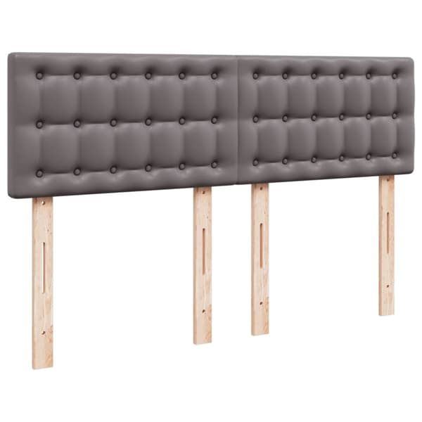 vidaXL Ramsäng med madrass grå 160x200 cm konstläder
