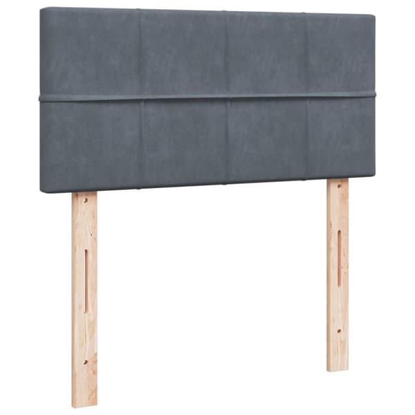 vidaXL Seng med madrass boksfjær mørkegrå 90x190 cm fløyel