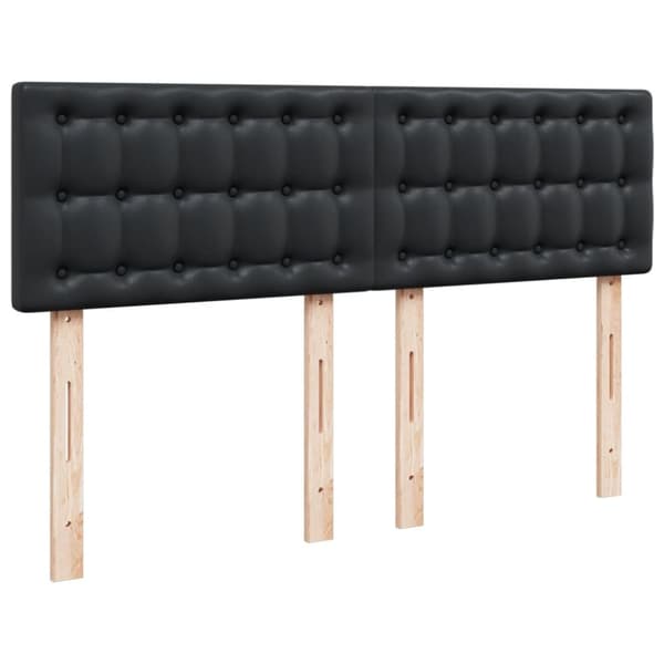 vidaXL Seng med madrass boksfjær svart 160x200 cm kunstlær