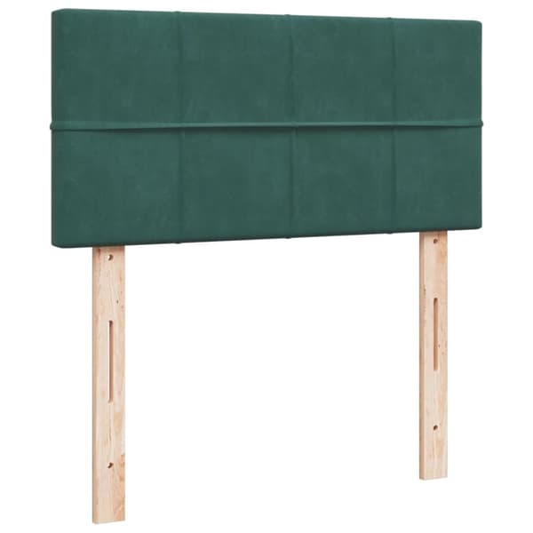 vidaXL Ramsäng med madrass mörkgrön 90x190 cm sammet