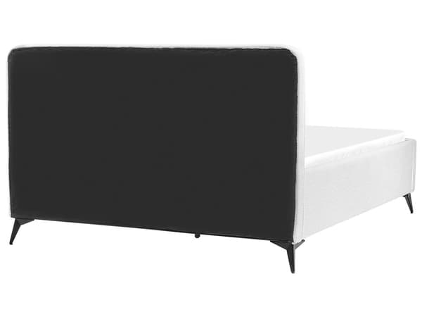 Seng Off-White Boucle 160 x 200 cm Moderne To Mands Seng Blød Sengegavl Dobbeltseng Sengeramme Retro Design