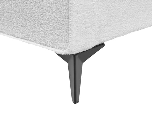 Seng Off-White Boucle 160 x 200 cm Moderne To Mands Seng Blød Sengegavl Dobbeltseng Sengeramme Retro Design