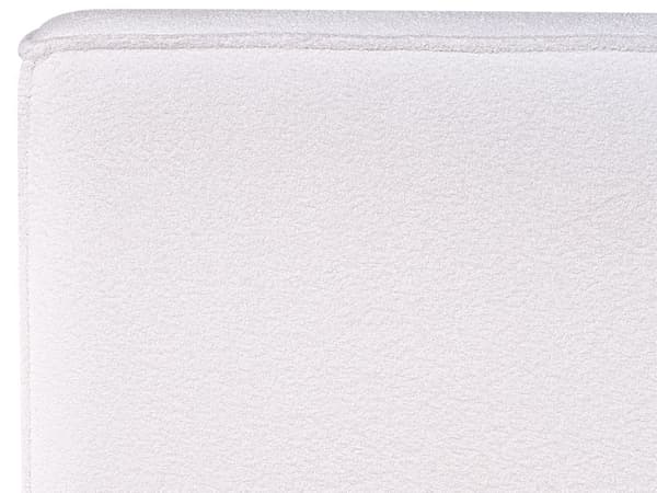 Seng Hvid Boucle 160 x 200 cm Moderne To Mands Seng Blød Sengegavl Dobbeltseng Sengeramme Retro Design