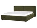 Miniatyrbillede 4 af 11: Seng Mørkegrøn Boucle 160 x 200 cm Moderne To Mands Seng Blød Sengegavl Dobbeltseng Sengeramme Retro Design